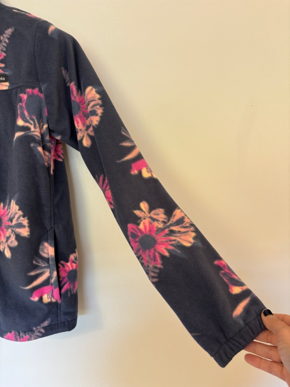 Columbia Kids Floral Fleece Zip Jacket Size XL Hiking Everyday Soft Cozy Granola - Picture 5 of 9
